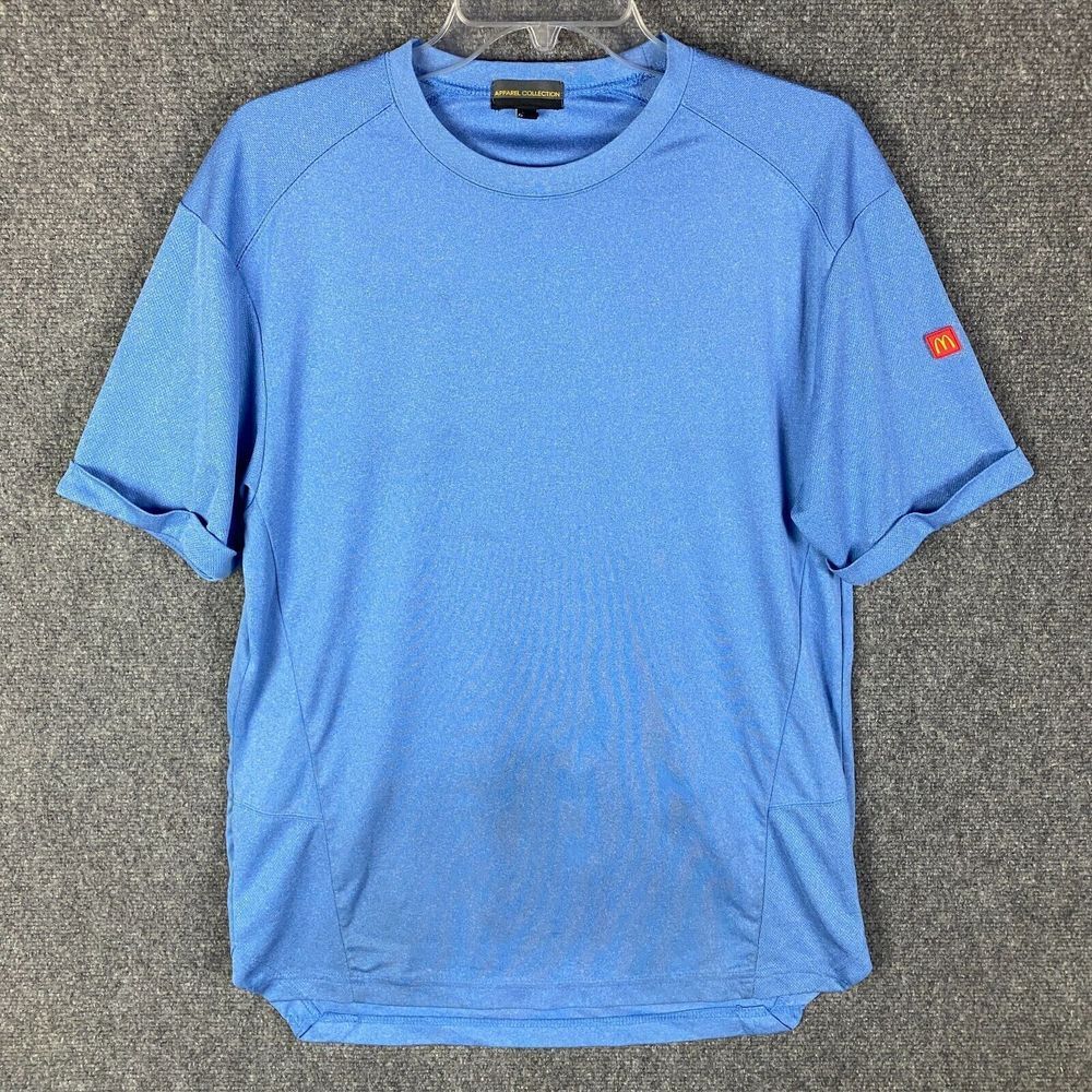 McDonalds T-Shirt Men's Medium Regular Fit Short Sleeve Blue Adults Stained